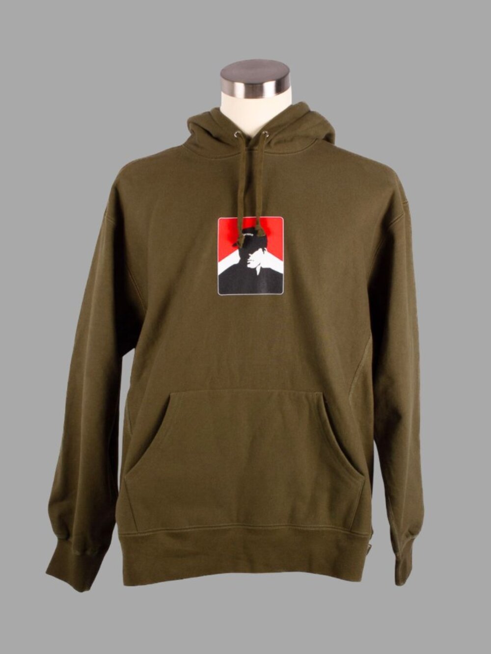 SUPREME F/W 2020 Portrait Dark Olive Hoodie Sz XL Cotton Hooded Sweatshirt